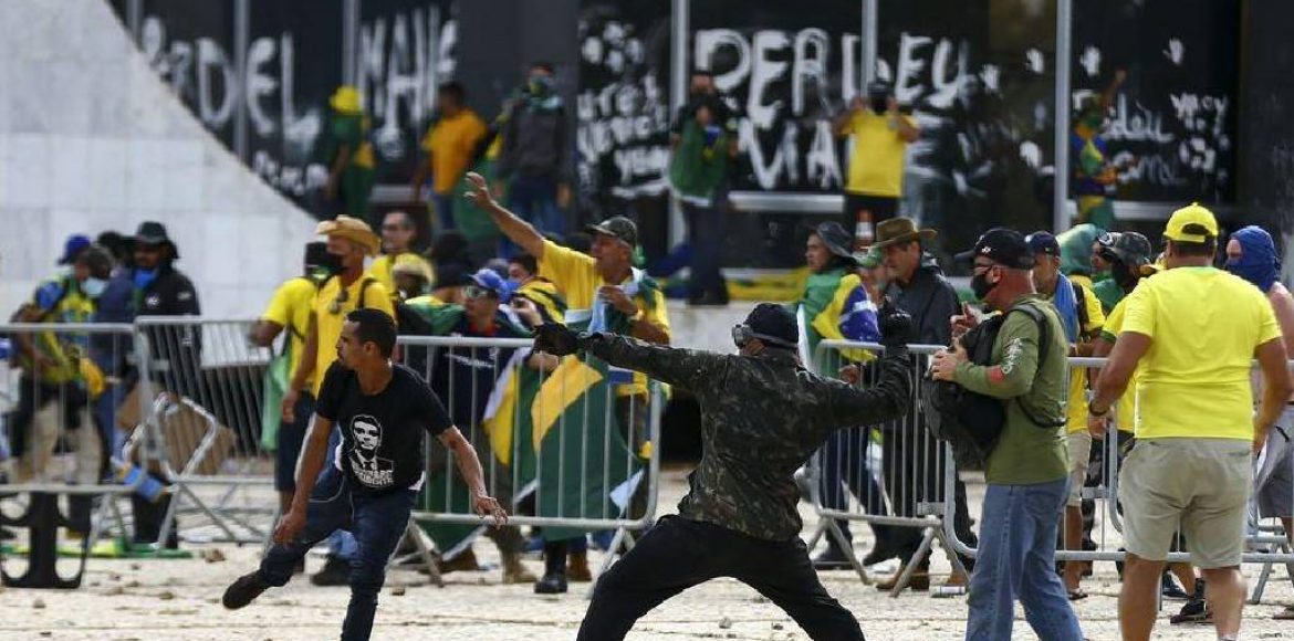 Bolsonaristas terroristas provocaram quebradeira em Brasília no dia 8 de janeiro. Foto: Marcelo Camargo/Agência Brasil